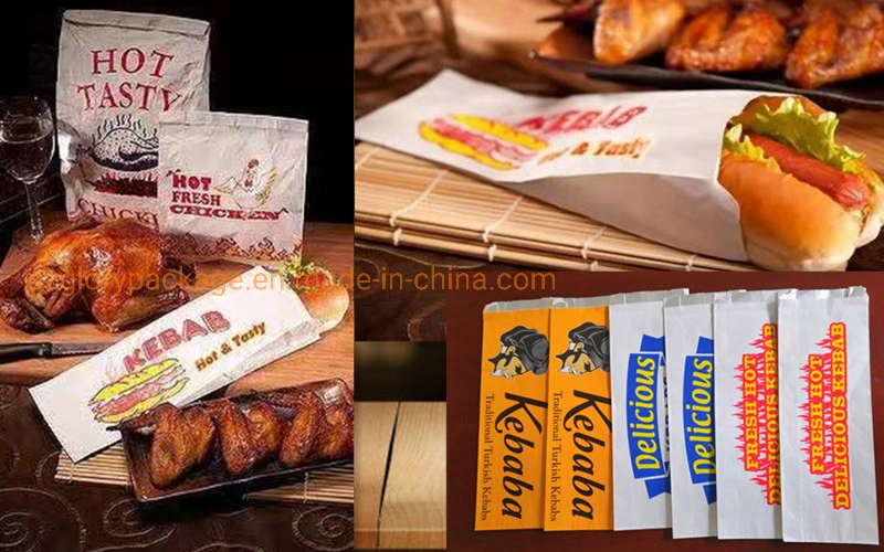 Promotional Food Grade Aluminium Foil Lined Paper Bag Kebab Bag