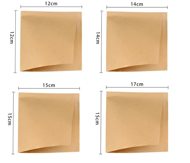 Greaseproof Paper Two Side Open Blank White Oil Fried Triangle Puff Food Packaging Kraft Paper Bag